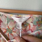 LC Lauren Conrad Blushing Bouquet Floral Ruffle V Neck Sheer Blouse Top Size L Photo 4