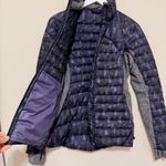 Lululemon Fluff Off Jacket Goose Down Puffer Pullover Purple Patterned Size 6 Photo 7