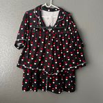 Women’s 2XL Black Heart Print Pajama Set Short Sleeve Top & Shorts Red Size XXL Photo 1