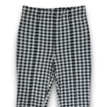 Mittoshop Womens Gingham Check Stretch Flare Pants High Waist Black White Small Photo 1