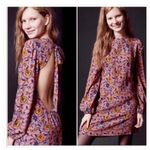 For Love & Lemons  Pink Floral Mini Dress Size XS Open Back Long Sleeve Boho Photo 8