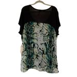 Seven 7 Luxe Black Multicolor Shirt Women Plus Size 14-16 NWT | 55-17 Photo 1