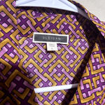 Pleione ANTHROPOLOGIE Blouse Sleeveless tie neck button up shirt pink purple L Photo 2