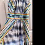 London Times  Halter Printed Tiered Maxi Dress Sz 10 Photo 4