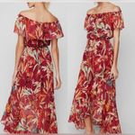 EXPRESS  Floral Off The Shoulder Maxi Dress RED XS Like new condition Photo 1