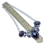 Silvertone Faceted Abalone Shell & Glass Necklace Costume Bold Statement Photo 4