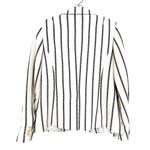 Talbots  Pinstriped‎ Textured Summer Jacket Blazer Women's 2 Ivory Navy Career Photo 5