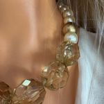 ZARA  Gold and Cream Statement Necklace with Crystal Accents Photo 5