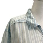 Free People  Western Relaxed Oversized Stripe Button Front Shirt size XS Photo 3