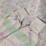 Vintage Tomboy Pastel Striped Collared Sweatshirt 80s 90s Unisex Cozy Retro Rare Pink Size M Photo 4