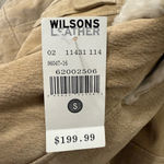 wilson's leather Women's  Maxima Beige Suede Leather Jacket with Fur Trim - Size S Photo 10