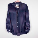 Grayson The Hero Button Up Shirt Frank‎ & Eileen Navy Blue Red Stripe Sz 2 Small Photo 2