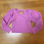 Free People  Pink Tea Time Floral Lace Coquette Preppy Boho Cut Out Back Blouse M Photo 2