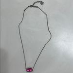 Kendra Scott Silver Necklace with Vibrant Pink Stone Photo 2