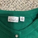 kim rogers  Green Cardigan Sweater Fine-Knit Long Sleeve Photo 1