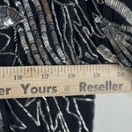 Vintage Silk Sequin Beaded Shirt Womens Medium Black Silver Party Evening 80s Photo 7