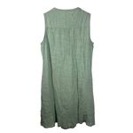 Briggs Dress Women M Relaxed Fit Linen Blend Spring Knee Length Pockets Buttons Green Size M Photo 1