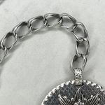 Womens Silver Tone Chain Belt Lion Crest Charm Y2K Festival XS ✨ Photo 3