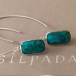 Silpada  OASIS Sterling Silver 925 Turquoise Drop Earrings NIB HTF Photo 2
