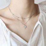 Silver Star Layered Choker Necklace Photo 2