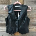 Susana Monaco Faux Leather Black Vest Size Small NWT Photo 3