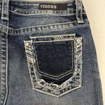 Vigoss Size 30 Jeans Kendra Boot Cut Off Cropped Classic Fit Embroiderd Pocket Photo 3