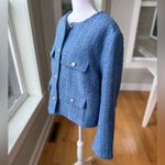 H&M  Cornflower Blue Tweed Cropped Lady Jacket Size XXL Photo 1