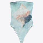 ZARA NWT STRAPLESS PRINTED TULLE BODYSUIT Photo 11