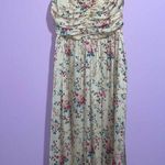 Jill Stuart Sarah Ruched Floral Midi Slip Dress Size 6 Yellow Coquette Soft Photo 0