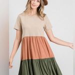 Story Color Block Casual Dress Summer Womens Small Lightweight Chic Beach Flowy Green Photo 0