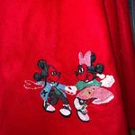 Disney 1960s Minnie & Mickey Mouse Red Felt Rockabilly Poodle Skirt with Elastic Waist Photo 2