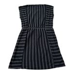 Lucky Brand Striped Cap Sleeve Tunic Shirt Dress Size Medium Tie Waist Nautical Photo 1