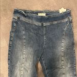 We The Free Free People Pull On Lightwash Double Ditch Slit Skinny Boot Cut Jeans Large Photo 5