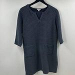 J.Jill  Navy Blue and White Striped Sweater Tunic Size Large Petite Photo 0
