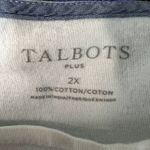 Talbots  Striped Hombre Top Womens 2X Breathable 100% Cotton Stretch 3/4 Sleeve Photo 1