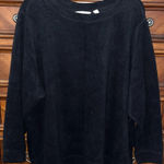 Denim & Co. Comfort Zone Baby Sherpa Crewneck Pullover 30” P2P Black Size 3X Photo 0