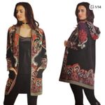 Elegant Black and Red Patterned Cardigan Size 2X Photo 1