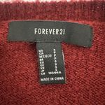 Forever 21  Women Small Burgundy Textured Crew Neck Long Sleeve Pullover Sweater Photo 3