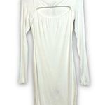Naked Wardrobe NEW Bodycon Cutout Long Sleeve Mini Dress White Size Medium Photo 0