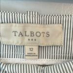 Talbots Blue and White striped crop pants lightweight size 12 Photo 3