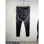 7 For All Mankind NWT 7FAMK Black Grey Vegan Leather Snake Print Leggings Pants-Medium Photo 3