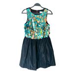 NWT Plenty by Tracy Reese Paillette Flutter Sequin Taffeta Mini Dress Size 8P Black Photo 1