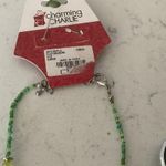 Charming Charlie  green beaded with rhinestone necklace and earring set Photo 4