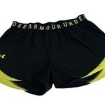 Under Armour Play Up 3.0 Women's athletic Running Shorts Black / Lime Yellow M Photo 2