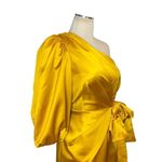 Lovers + Friends  Kennedy Mini Dress in Mustard Yellow XSmall New Satin Photo 4