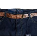 CHAPS  Denim Jeans Womens 6 Straight Slimming Midrise Dark Wash Stretch Belted Photo 2