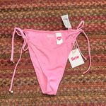 NWT MATTEL BARBIE x PAC SUN HIGH CUT SIDE TIE LIMITED EDITION BIKINI BOTTOM Pink Size XS Photo 0