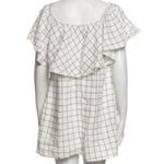 Reformation Plaid Windowpane Linen Square Neckline Ruffle Dress Small Photo 45