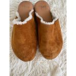 Beek Anthropology Suede Clogs Shearling Lined Wooden Platform Slip On Mules Brown Size 5 Photo 7