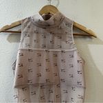 Nike Air Women's All Over Print Mock-Neck Bodysuit Size Small Cream Photo 4